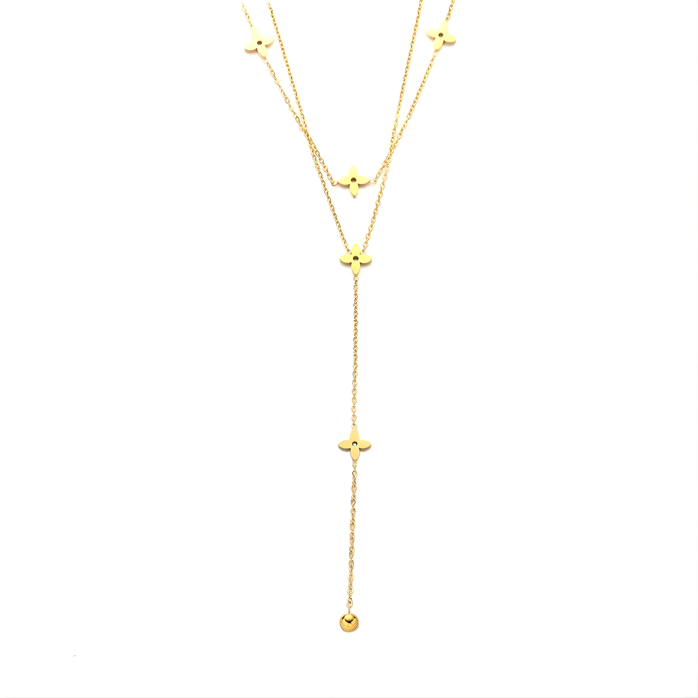 Blossom Charm, Cable Chain 18K Gold Plated