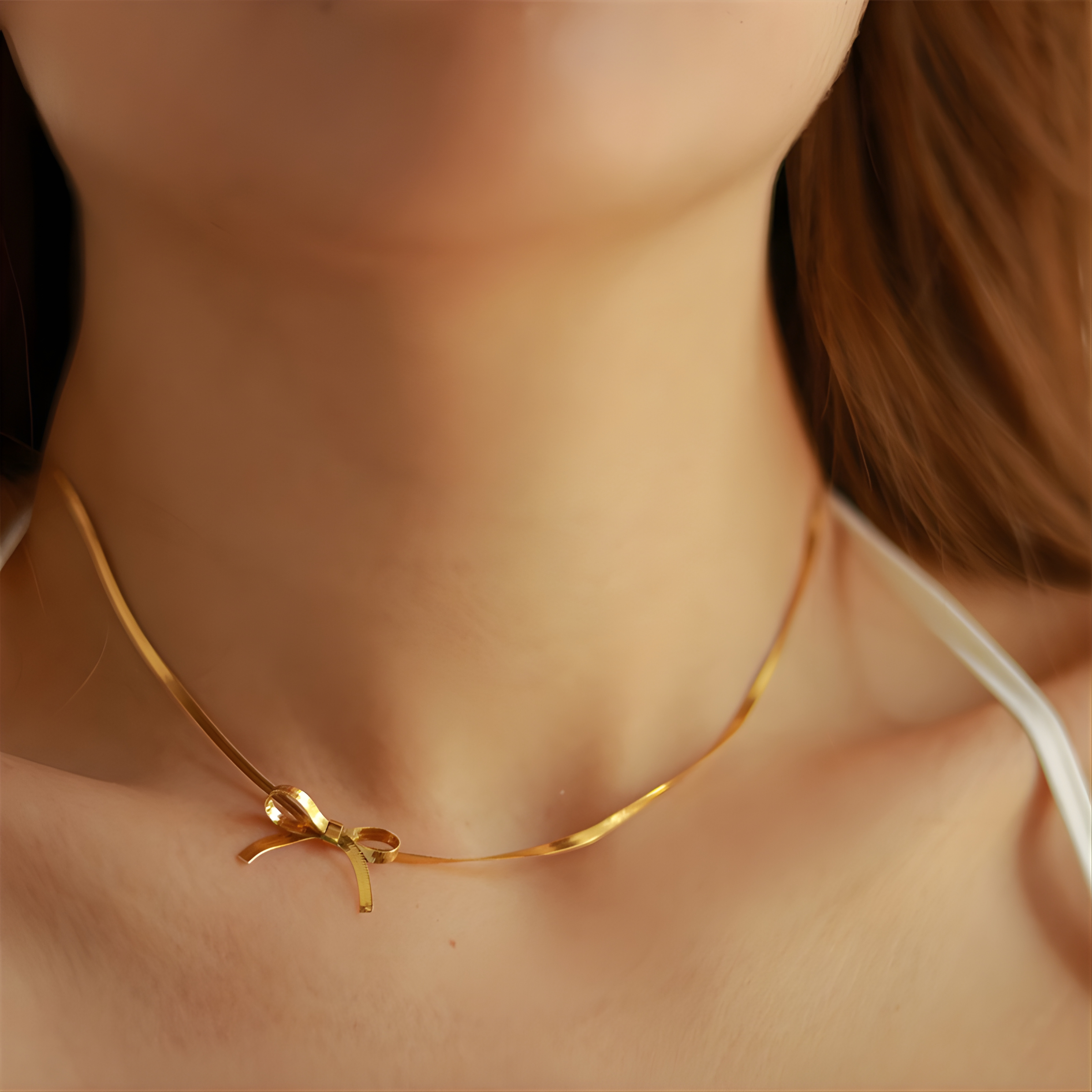Bowtie, Snake Chain 18K Gold Plated