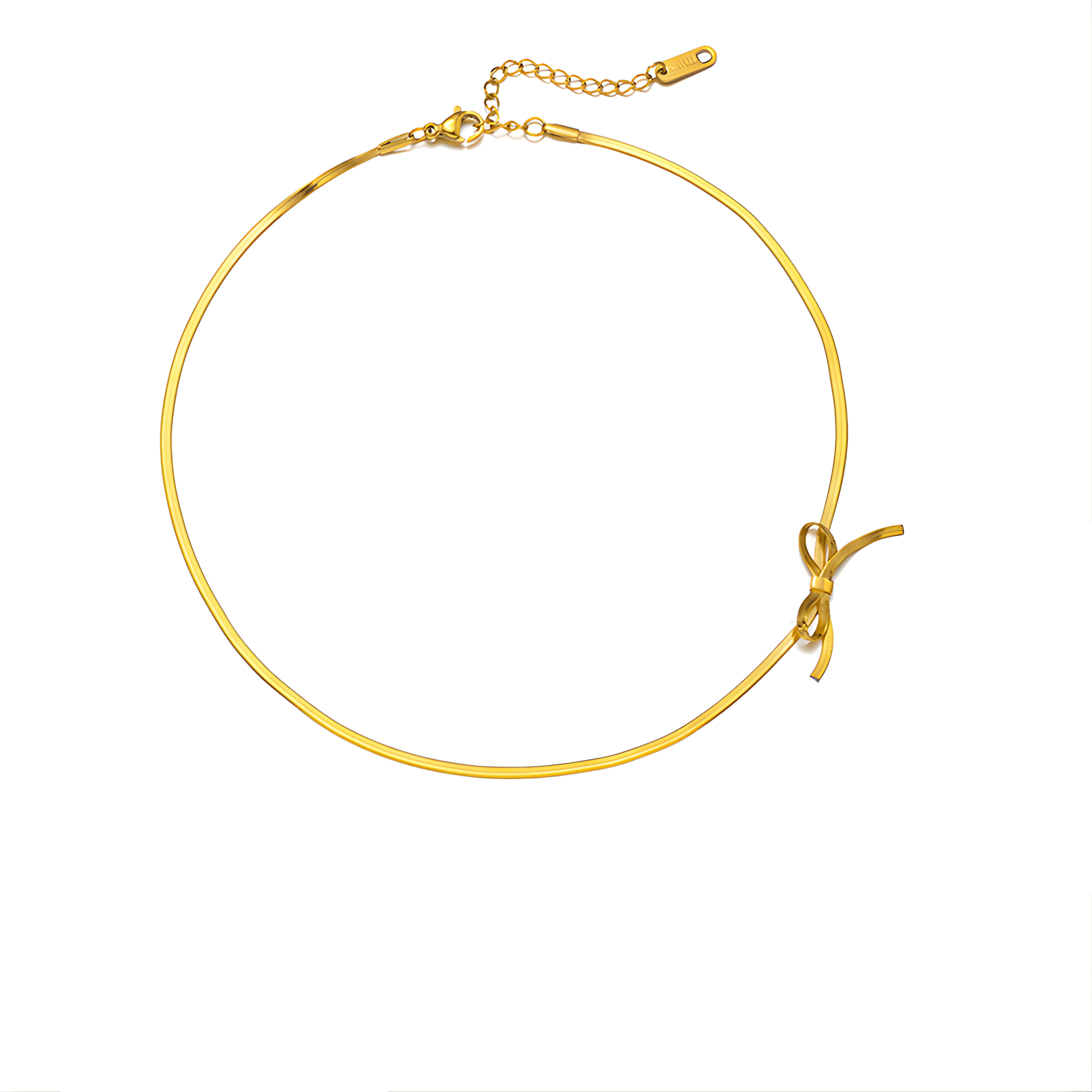 Bowtie, Snake Chain 18K Gold Plated