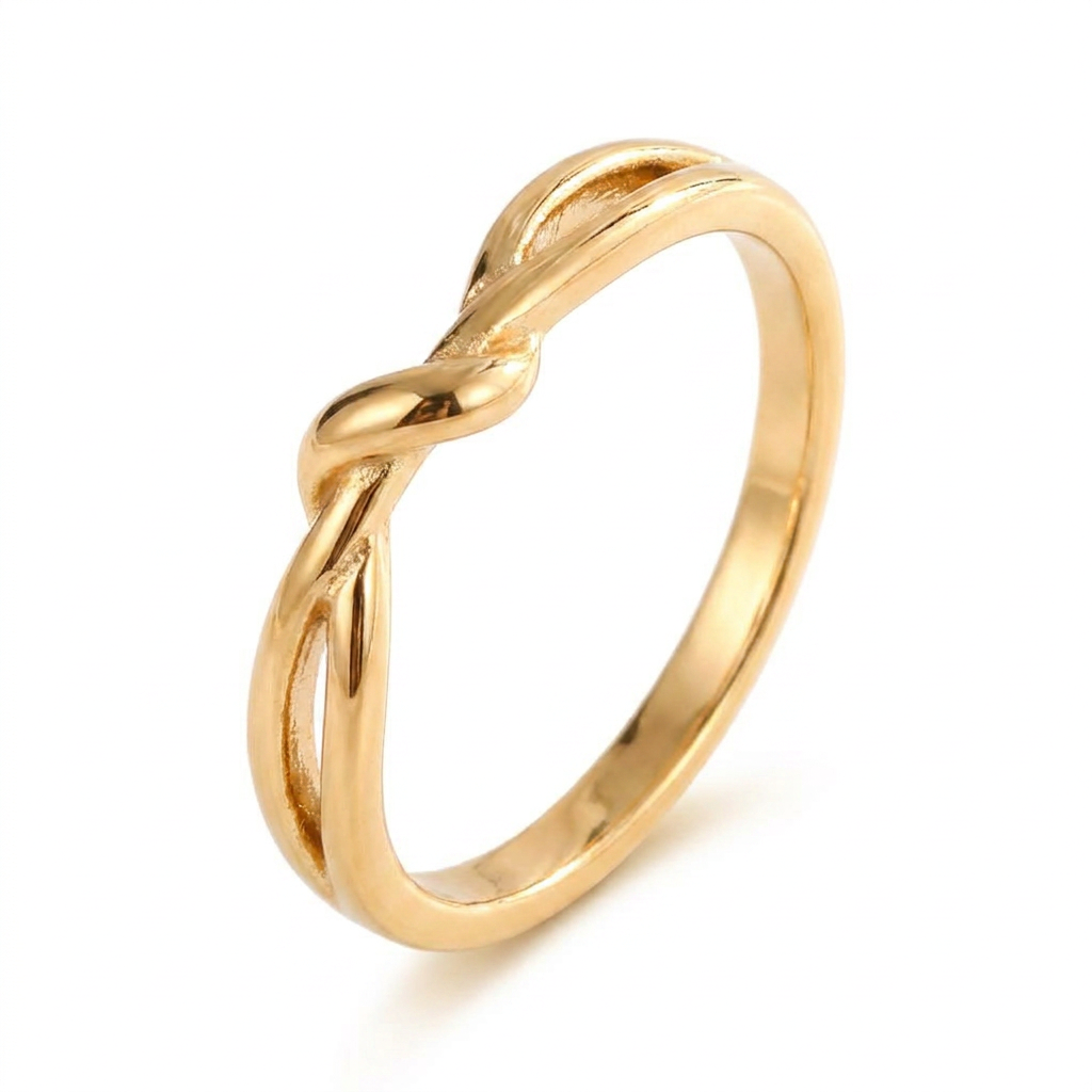 Woven Twist Ring - 18K Gold Plated