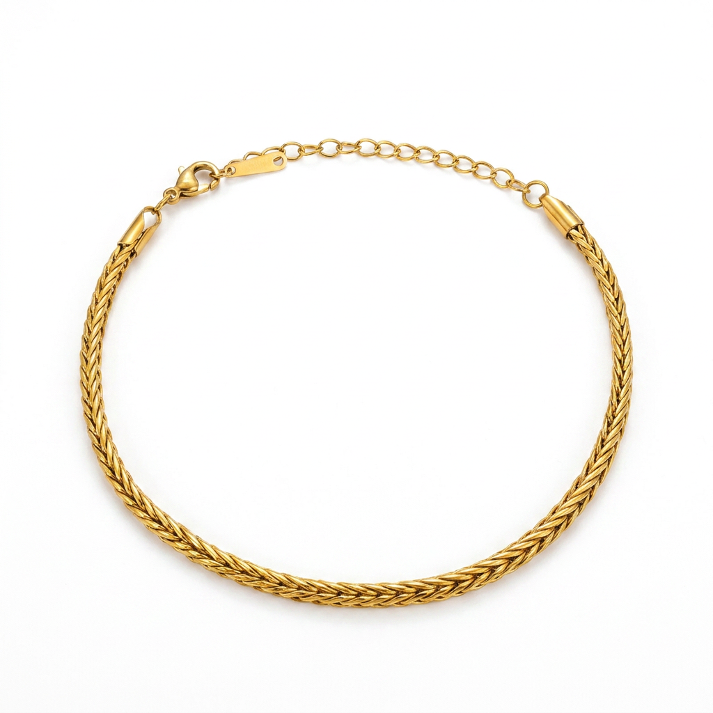 Wheat Chain Bracelet -18K Gold Plated