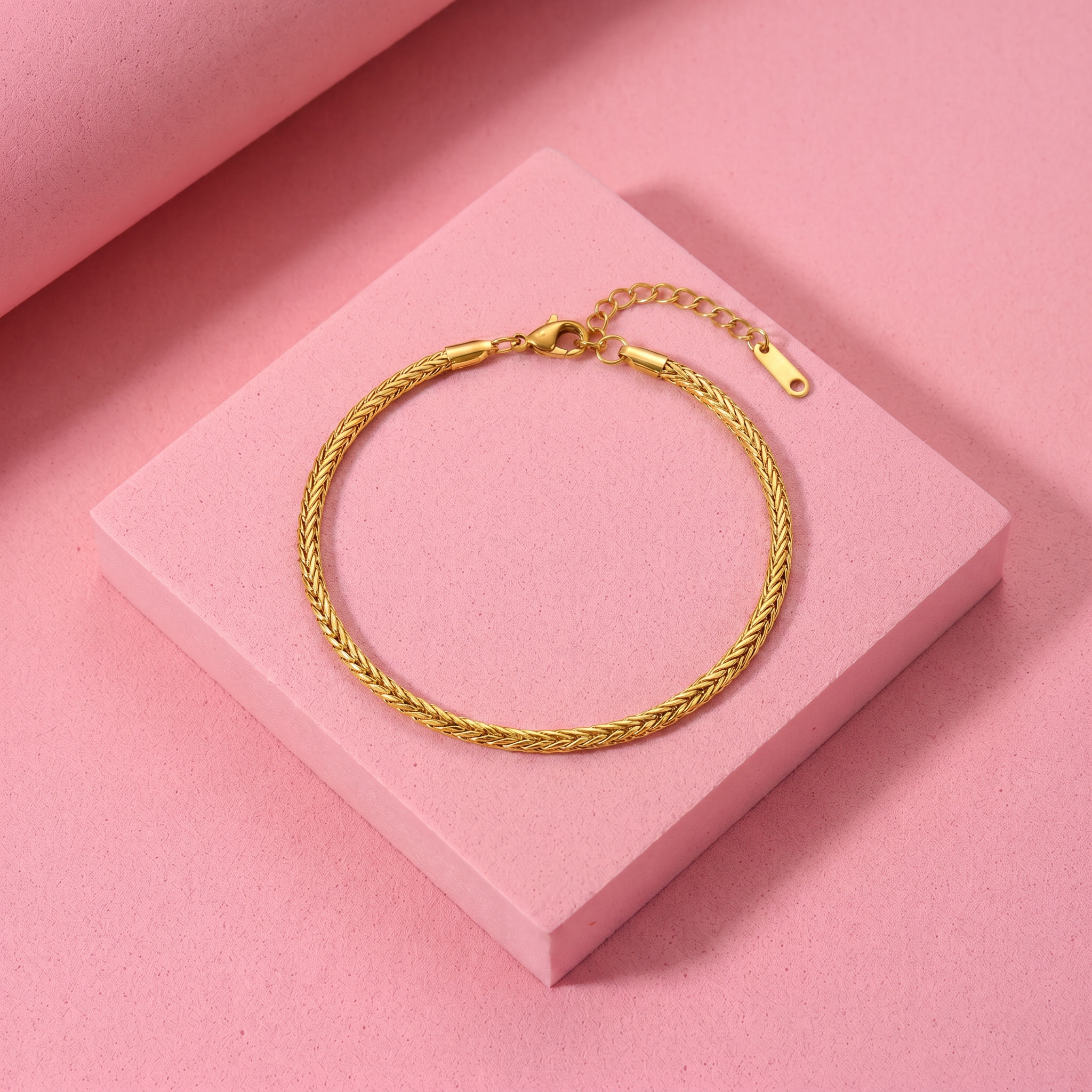 Wheat Chain Bracelet -18K Gold Plated