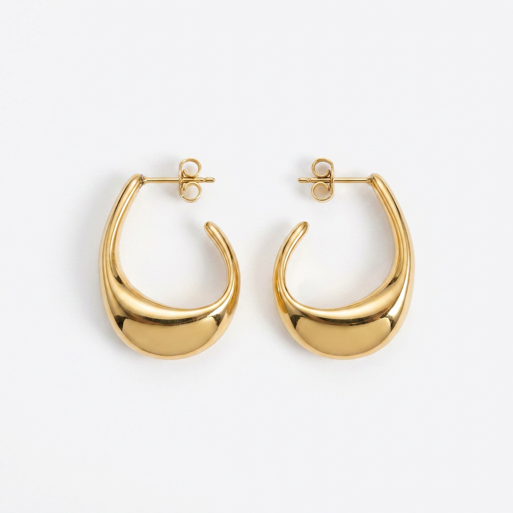 1 Pair Aurielle Swirl Earrings - 18K Gold Plated